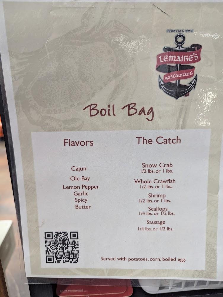 LeMaire’s Menu image 1